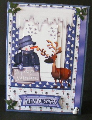 Snowman with Cheeky Reindeer Pyramids by sheila ketterer