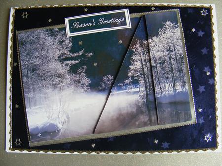 Night-time Mist on the Icy River Criss-cross Stacker by sheila ketterer