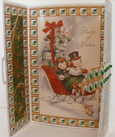 Stack of Wishes Green Bling Giant Square Buckle Gatefold Card by sheila ketterer