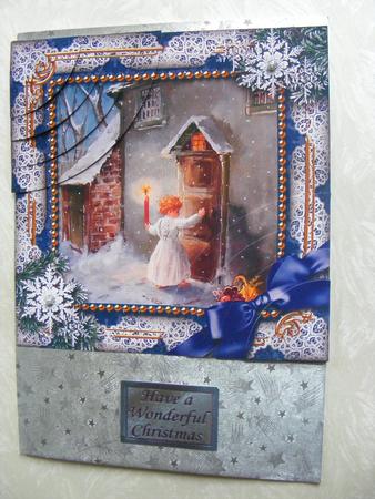 Choirboy Knocking Snow 6 Inch Duo Corner Stack Card Front by sheila ketterer