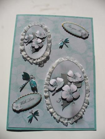 Apple Blossom Kit in Soft Teal with 3D Decoupage by Sheila Lewis