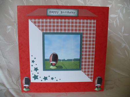 Rugby Quick Card with Decoupage by Sheila Lewis