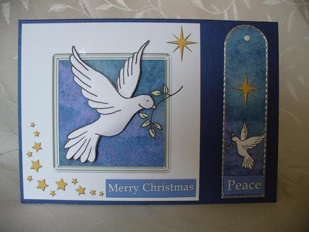 Xmas Dove Quick Card with Decoupage by Sheila Lewis
