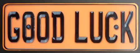 Large Dl Good Luck Novelty Number Plate N 3D Decoupage by Sheila Lewis