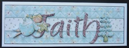 Heavenly Faith Large Dl Card with Decoupage by Sheila Lewis