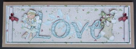 Heavenly Love Large Dl Card with Decoupage by Sheila Lewis