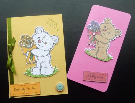Freddy the Teddy Just for You Stamp Sheet-bouquet by Sheila Lewis