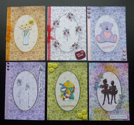 Flowers Card Fronts Set in Pretty Daisy Colours by Sheila Lewis