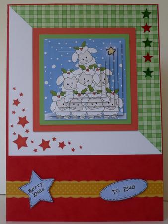 Merry Christmas to Ewe! Quick Card with Pyramage by Sheila Lewis