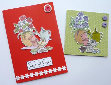 Gardening Tools Digital Stamps and Watercoloured Stamps by Sheila Lewis