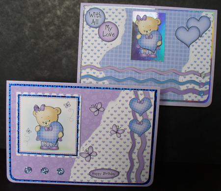 Rosie's Heart Kit Blue with Decoupage by Sheila Lewis