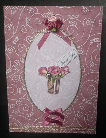 A5 Pretty Rose Swirls Card Front or Insert by Sheila Lewis