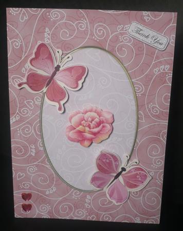 A5 Pretty Rose Swirls Card Front or Insert by Sheila Lewis