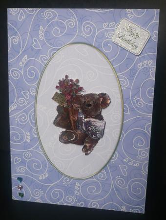 A5 Pretty Rose Swirls Card Front or Insert by Sheila Lewis