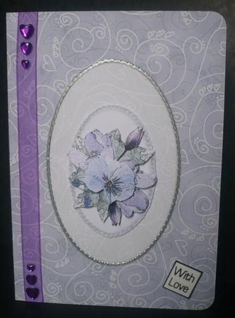 A5 Pretty Rose Swirls Card Front or Insert by Sheila Lewis