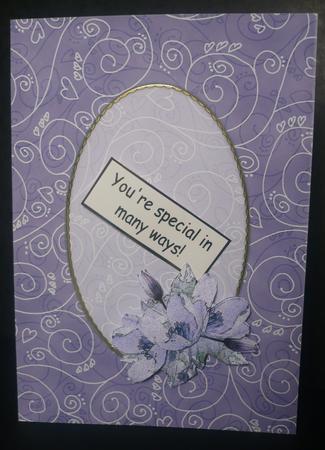 A5 Pretty Rose Swirls Card Front or Insert by Sheila Lewis