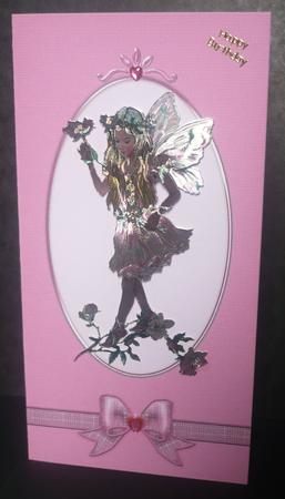 Dl Fancy Bow Card Front or Insert by Sheila Lewis