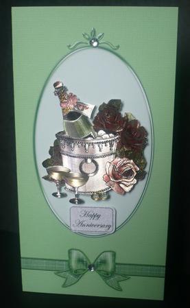 Dl Fancy Bow Card Front or Insert by Sheila Lewis