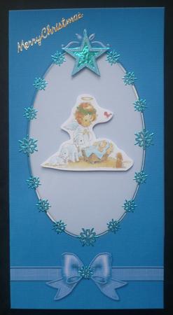 Dl Fancy Bow Card Front or Insert by Sheila Lewis