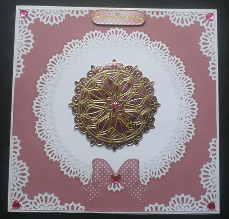 8 x 8 Pearls and Lace Card Fronts by Sheila Lewis
