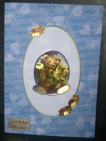 A5 Pretty Rose Words and Hearts Card Front or Insert by Sheila Lewis