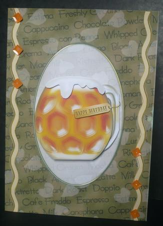 A5 Pretty Rose Words and Hearts Card Front or Insert by Sheila Lewis