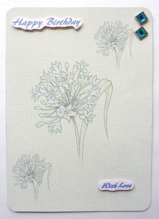 Digital Stamp Agapanthus with Coloured Version by Sheila Lewis