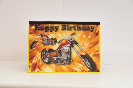 Gold Chopper Bikes on Gold Absract Background A4 by Sheila Pickering