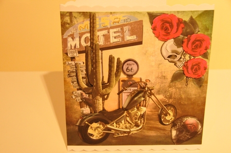 Biker & No Vacancy Topper & Decoupage by Sheila Pickering