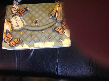 3D Butterflies & Flowers Handbag Treat or Favour Box Kit by Sheila Pickering