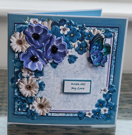 Blue With White Topper 7x7 by Sheila Pickering