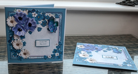 Blue With White Topper 7x7 by Sheila Pickering