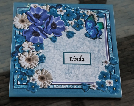 Blue With White Topper 7x7 by Sheila Pickering