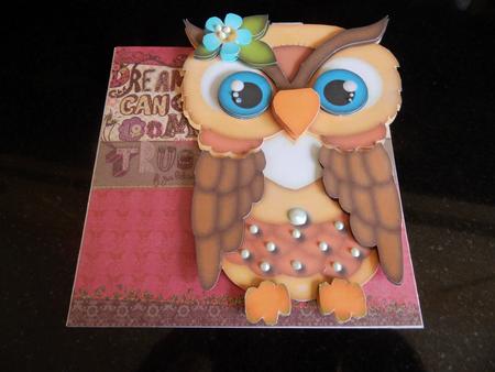 Pretty Owl Flip-up Card 4 by Sheila Pickering