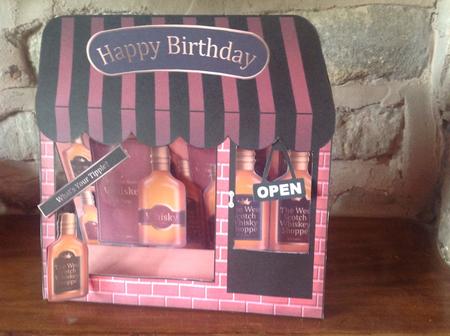 3D the Whiskey Shoppe Window Pop Up Card Decoupage by Sheila Pickering
