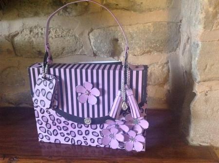 3D Animal Print Handbag Treat or Favour Box Kit by Sheila Pickering