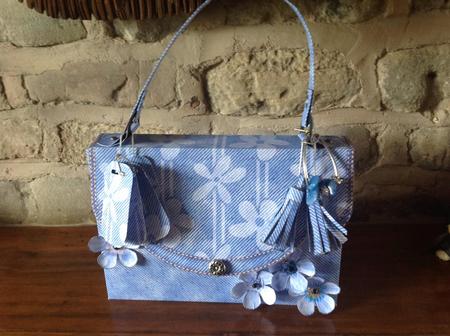 3D Denim & Daisies Handbag Treat or Favour Box Kit by Sheila Pickering