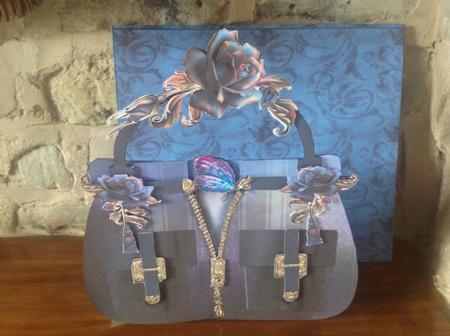 Gothic Blue Handbag Plus Bonus Gift Card Mini Kit by Sheila Pickering