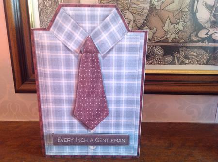 Cut and Fold Male Card Shirt by Sheila Pickering