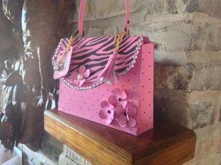 3D Animal Print Handbag Treat or Favour Box Kit by Sheila Pickering