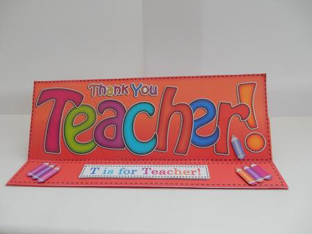 Large Dl Thank You Teacher Easel Card Kit N Envelope by Sheila Pickering
