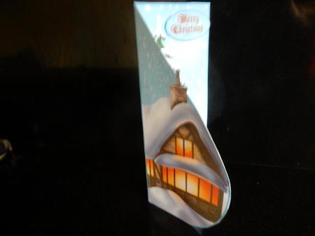 Merry Christmas Winter Scene Teardrop Card by Sheila Pickering