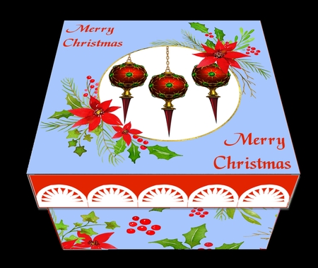 Gift Box - Christmas Red Baubles by Craft Box