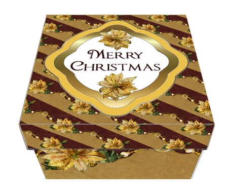 GIFT BOX - CHRISTMAS GOLDEN POINSETTIA by Craft Box