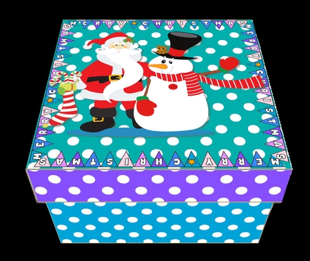 GIFT BOX - SANTA AND SNOWMAN DOTS by Craft Box