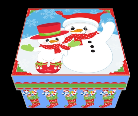 GIFT BOX - WAVING SNOWMEN by Craft Box