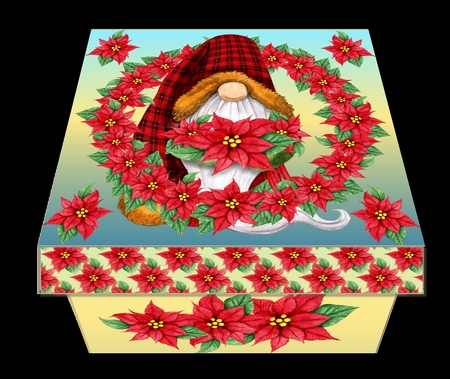 GIFT BOX - POINSETTIA GNOME 1 by Craft Box