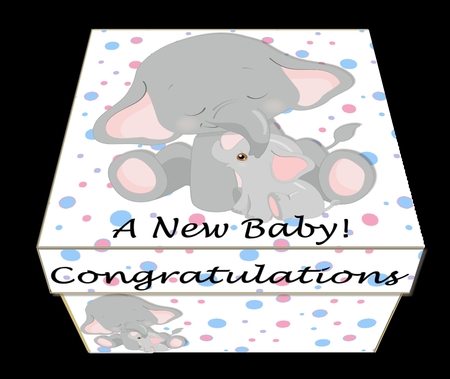 GIFT BOX - NEW BABY - ELEPHANTS by Craft Box