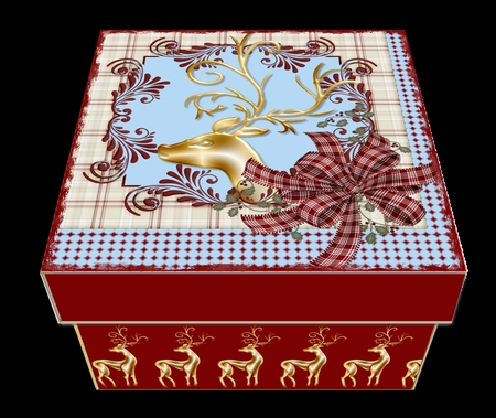 GIFT BOX - GOLD STAGS HEAD by Craft Box