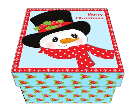 HOLLY HAT SNOWMAN GIFT BOX by Craft Box